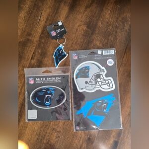 NFL Carolina Panthers Helmet and Logo Set - Black and Blue